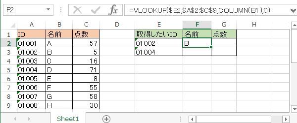 column�֐����g����VLOOKUP1